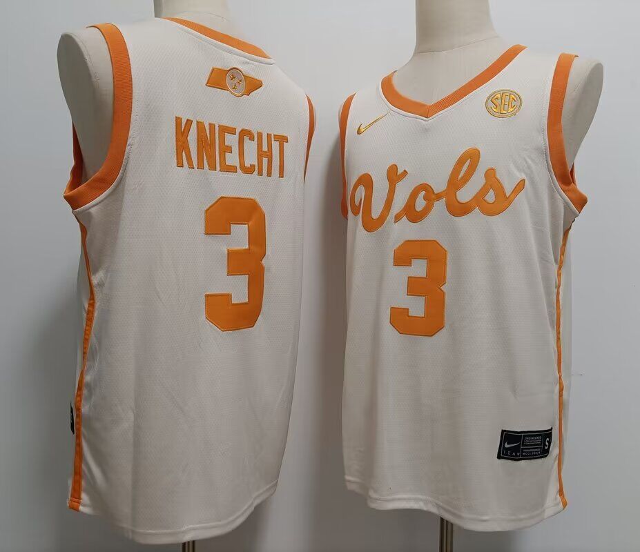 NCAA Men Tennessee Volunteers #3 Dalton Knecht White Nike jersey